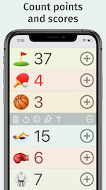 UpMoji screenshot on iPhone with scores and points counters