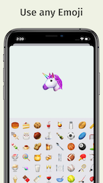 UpMoji screenshot on iPhone with emoji selection